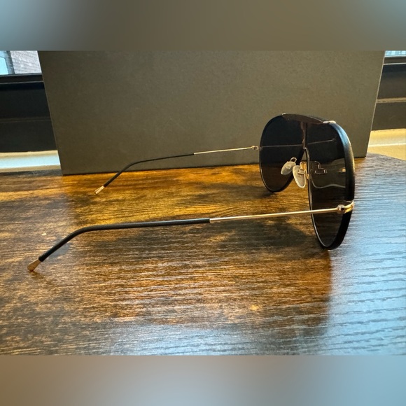 TOM FORD MACK FT0671 Sunglasses Gold With Black Leather Rims Frame Gray Lenses - Picture 6 of 11